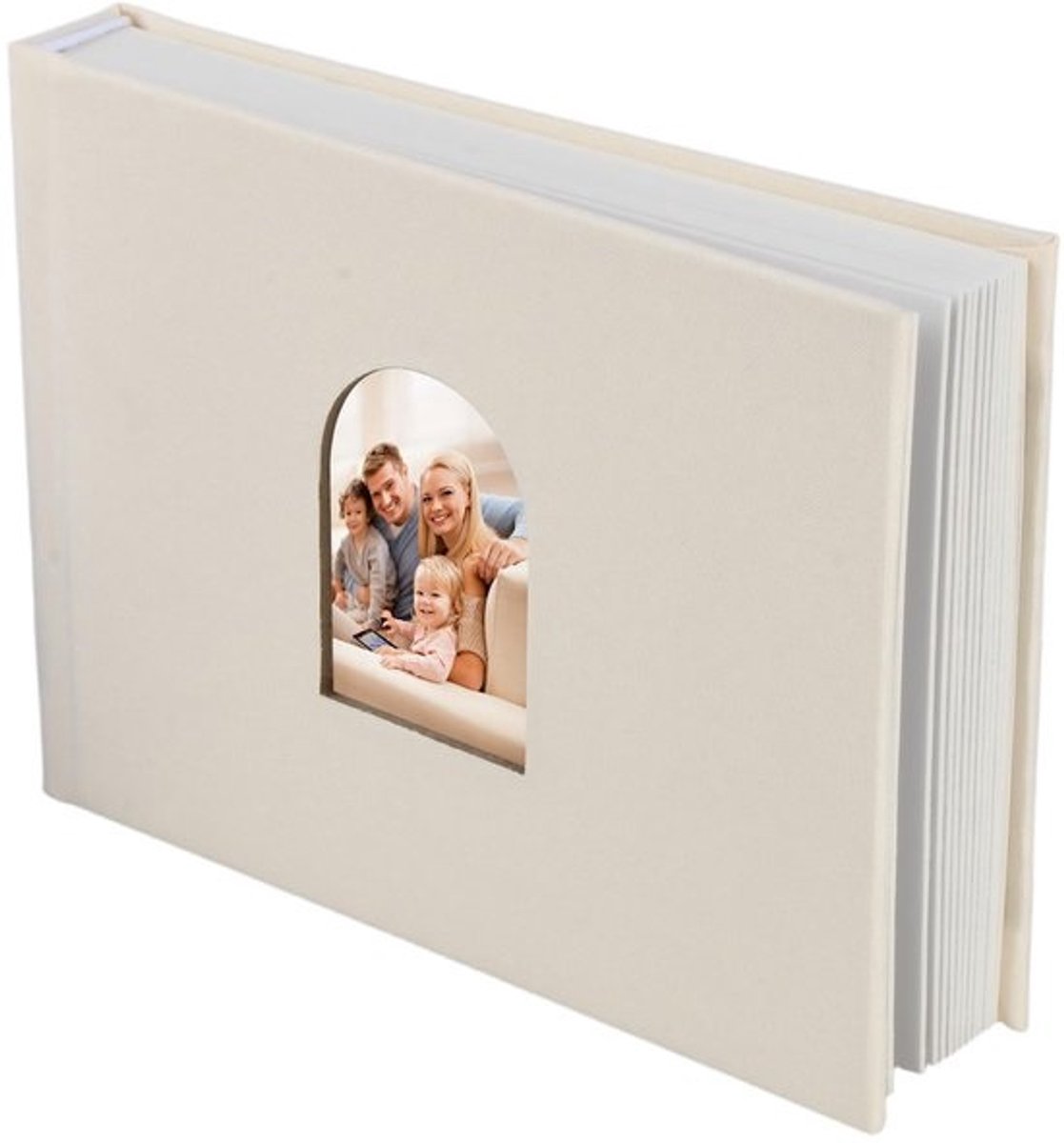 SnelShoppen - stijlvol fotoalbum voor 52 Instax Mini & Polaroid-foto's - linnen omslag - personaliseerbaar venster - scrapbook voor herinneringen & crea