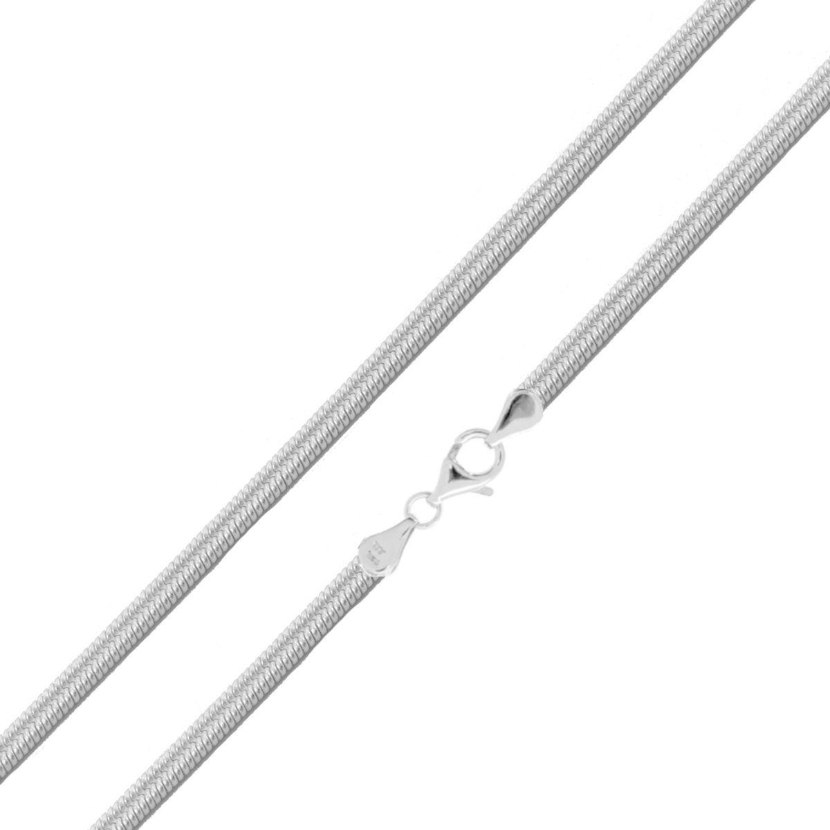 Cavill - Zilveren Slangenketting 45 cm - 925 Sterling Zilver Gerhodineerd - Licht & Elegant Ontwerp - Dames Ketting - Chique & Duurzaam