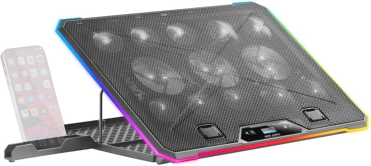 Quivano® Laptop Cooler - Laptop Koeler - Laptop Cooling Pad - Zwart - 41cm x 41cm x 41cm