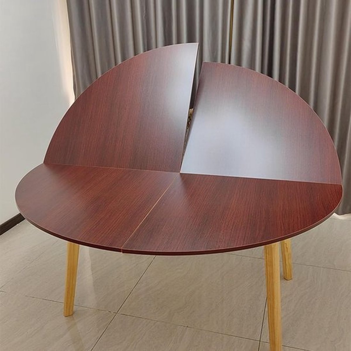 Ronde Klaptafel - Buiten Tafel - Ruimte Besparen - Waterdicht Houten Blad - 120 cm Diameter