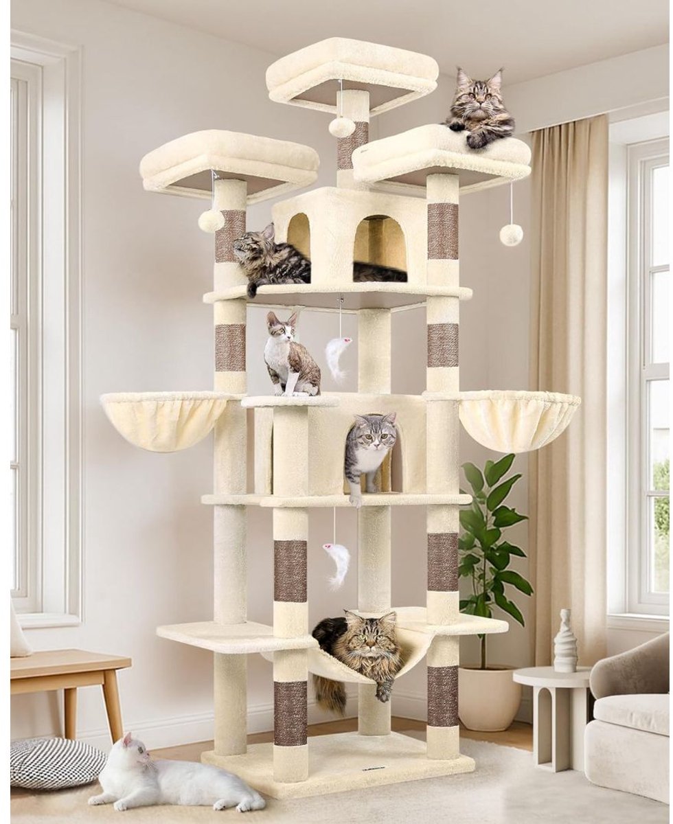Zolvano® Krabpaal Voor Grote Katten - Kattenboom - Krabpaal-Beige