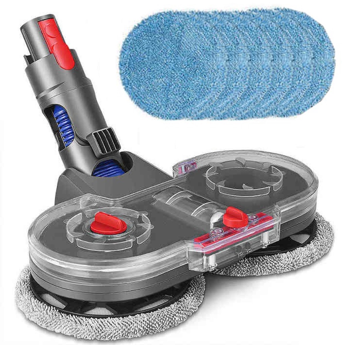 Elektrische dweilkop Geschikt voor Dyson V7 V8 V10 V11 draadloze stofzuiger, inclusief 6 blauwe reinigingsdoeken