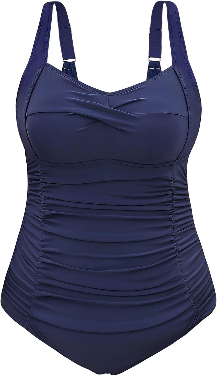 Vrouwen Plus Size Buikcontrole Een Stuk Badpak Gewatteerde Push Up Dames Badmode Kleurblokkering voor Plus Size Vrouwen L-4XL