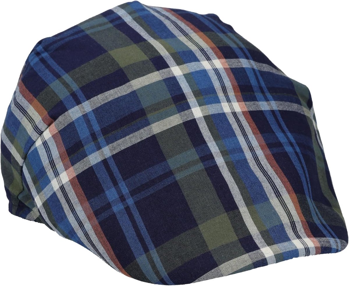 Herenmuts van katoen, tartan, Engelse stijl van de jaren 20/30, ademende madeliefjesmuts, zomer, gemaakt in Italië, verschillende maten