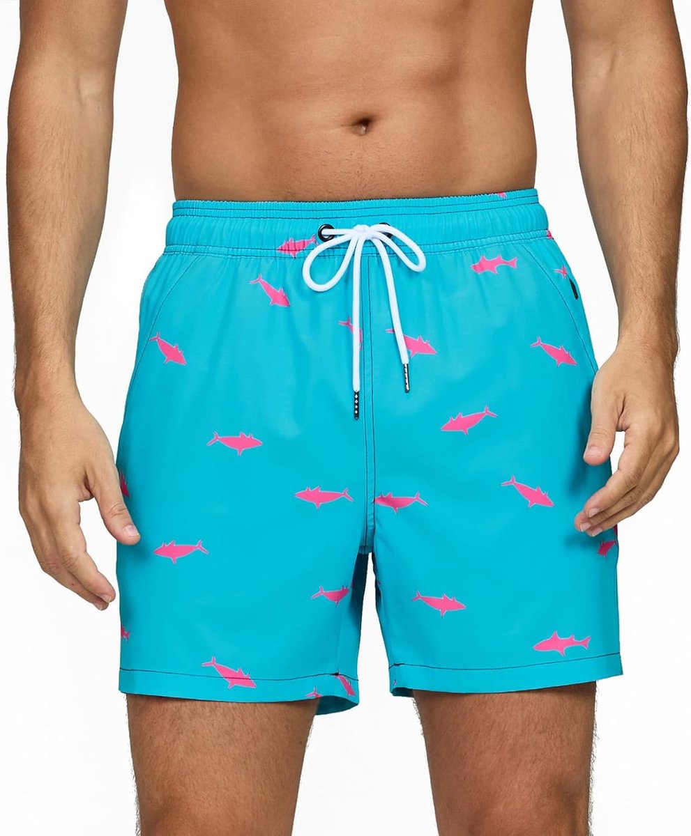 Zwembroek voor heren met zakken met ritssluiting, ademend, sneldrogend en waterafstotend, zomershorts voor heren met meshvoering en trekkoord