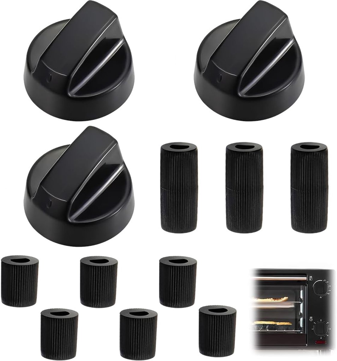 Delen en accessoires voor keukens, 3 stuks en 9 adapters, universele bekken voor ovens en kachels, 6 mm, 8 mm binnendiameter, kunststof materiaal