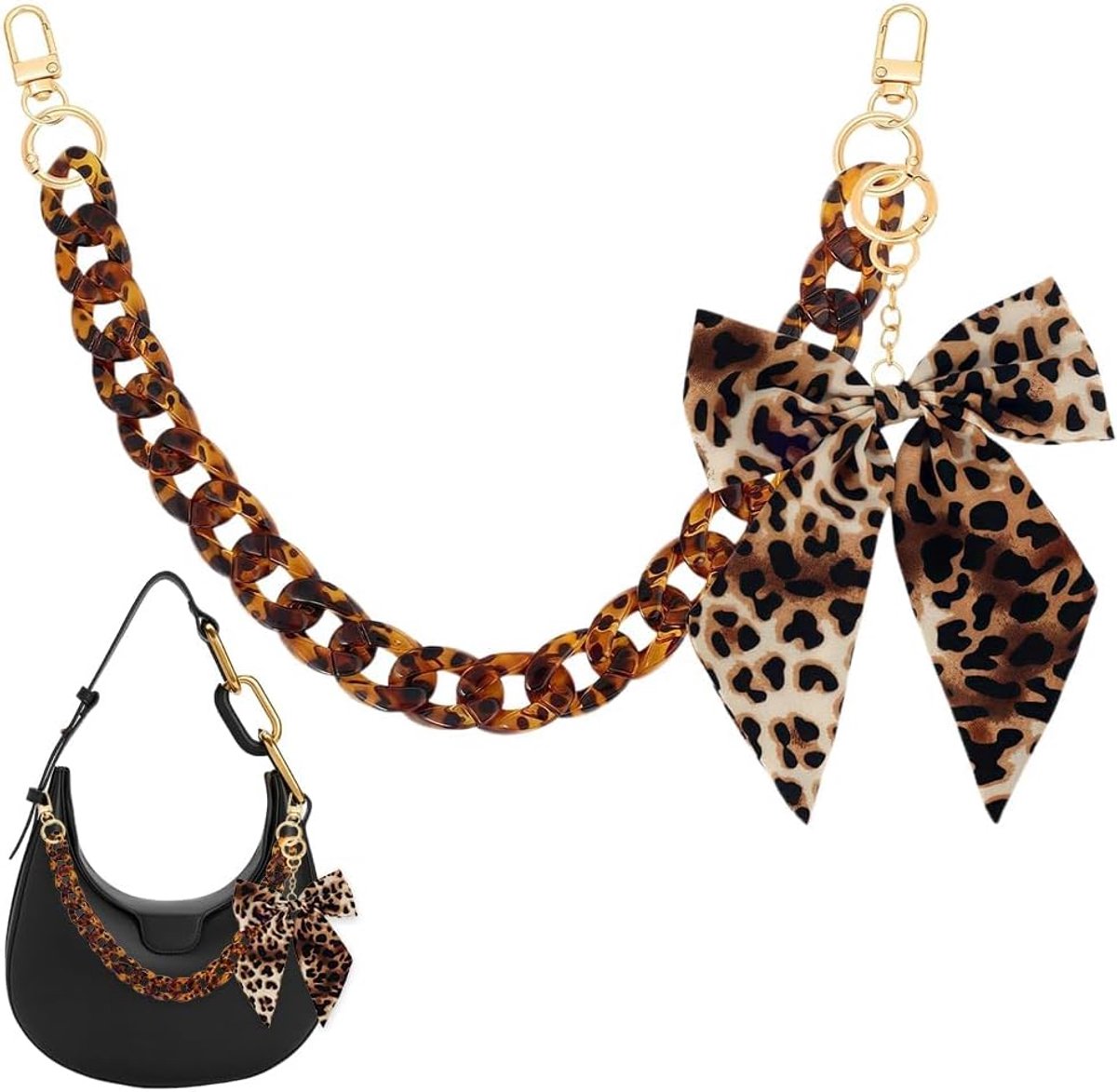 2 Stuks Tas Ketting Afneembare Grove Schakelketting Tas Hanger Strik Hanger Bag Charm Chain Decoratieve Tassenketting Schoudertas Accessoire Mode Bag Accessory