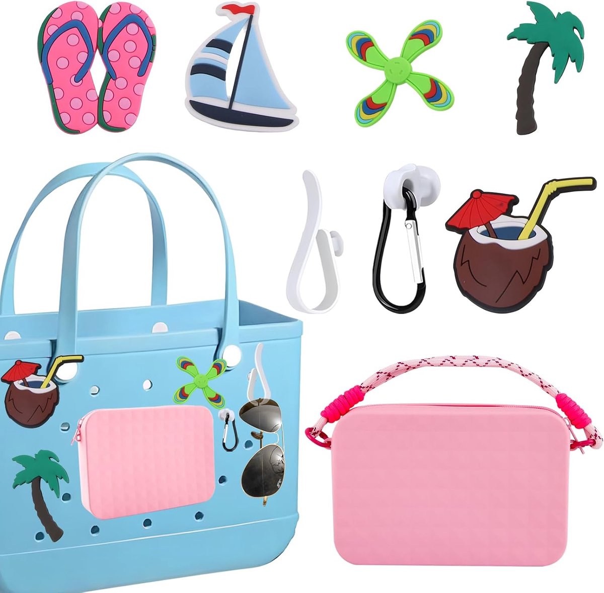 Telefoonhouder, roze, accessoireset, portemonnee-inzetstuk