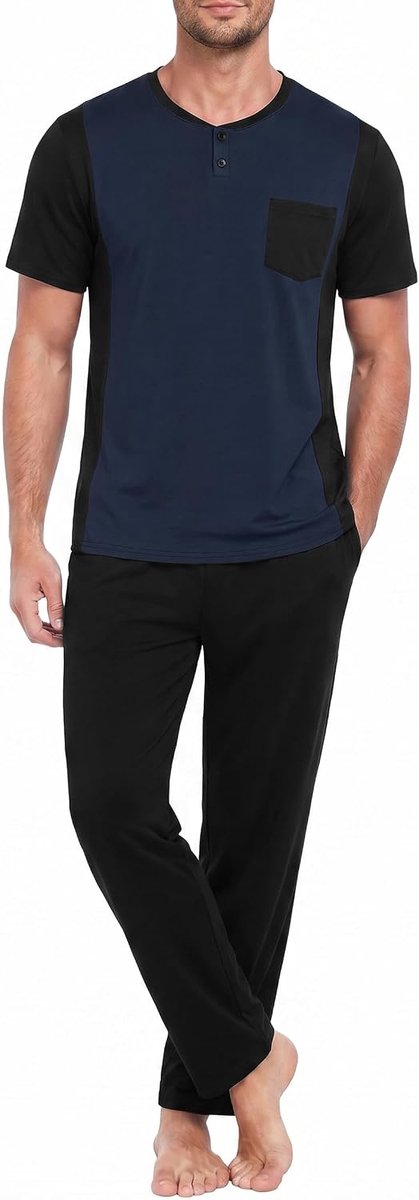 Pyjama voor heren met korte mouwen