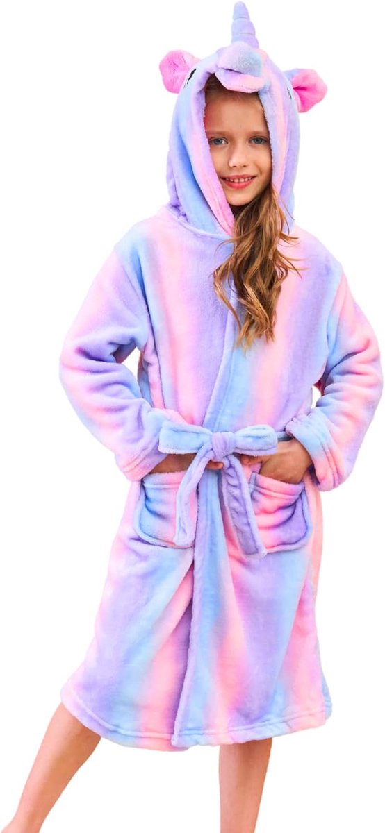 Badjas voor Meisjes Zachte Fleece Badjassen met Capuchon