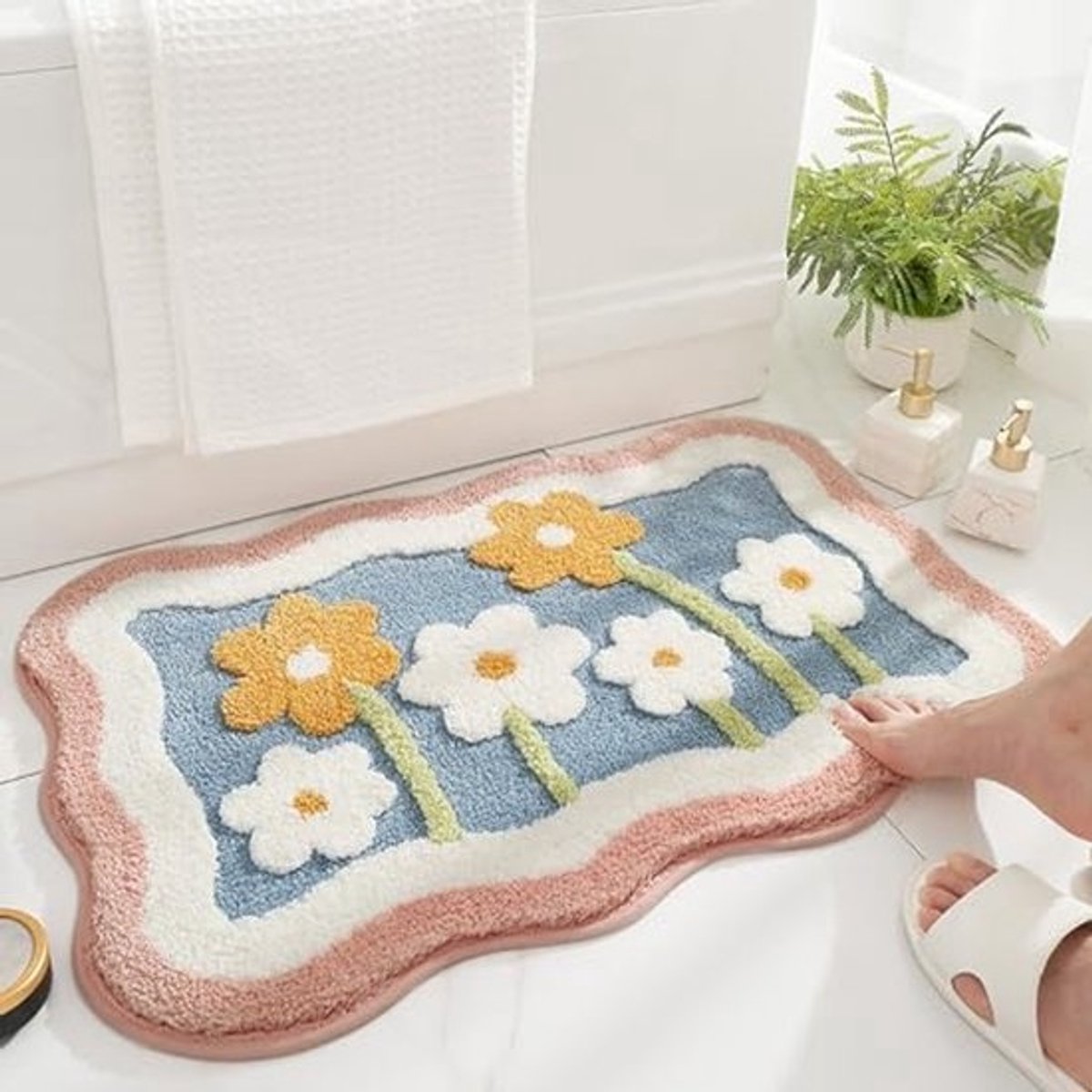Antislip Badmat 50 x 80 cm - Super Absorberend en Machinewasbaar - Zacht Microvezel voor Badkamer, Keuken en Woonkamer