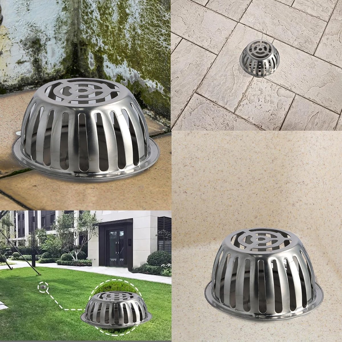 Bladbescherming, gootbescherming, balkonafvoer, afvoersloten, bladbescherming, regenwatertrog, bladbescherming, rioolbuisbescherming, geschikt voor goten met een diameter van 110 mm (2 stuks)