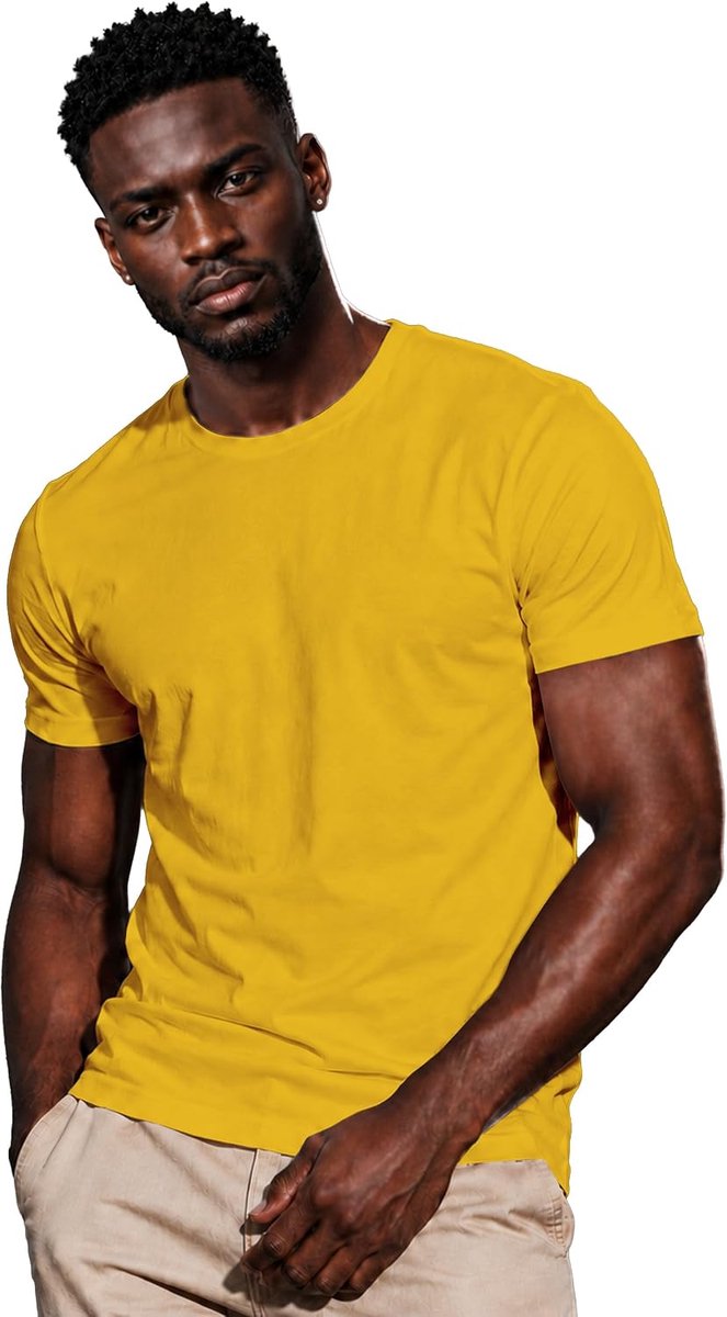 T-shirt met korte mouwen voor heren van 100% biologisch katoen | comfortabel en ademend | basic, minimalistisch en veelzijdig, maten S-XXL