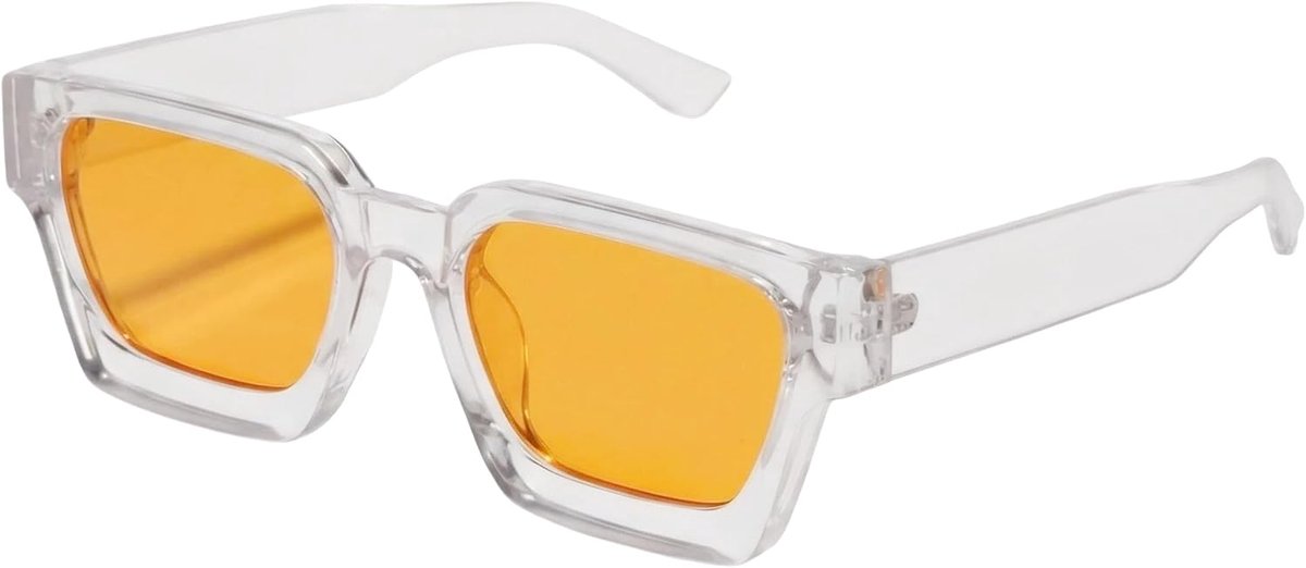 Rechthoekige zonnebril voor dames heren chunky rechthoek zonnebril retro bril UV400-bescherming