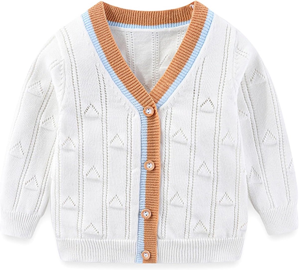 Jongens Vest Trui Jongens Lange Mouw V-hals Katoenen Trui Kinderen Jas Gebreide Knopen Tops Uitloper voor Herfst Winter