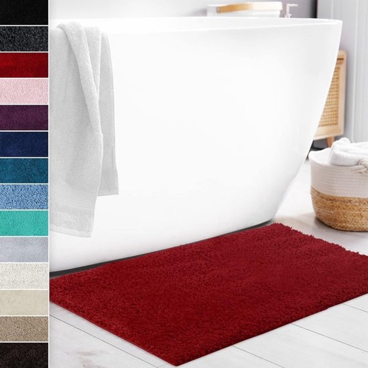 Zachte Vierkante en Ronde Badmat, Antislip en Sneldrogend, Verkrijgbaar in Diverse Kleuren en Maten