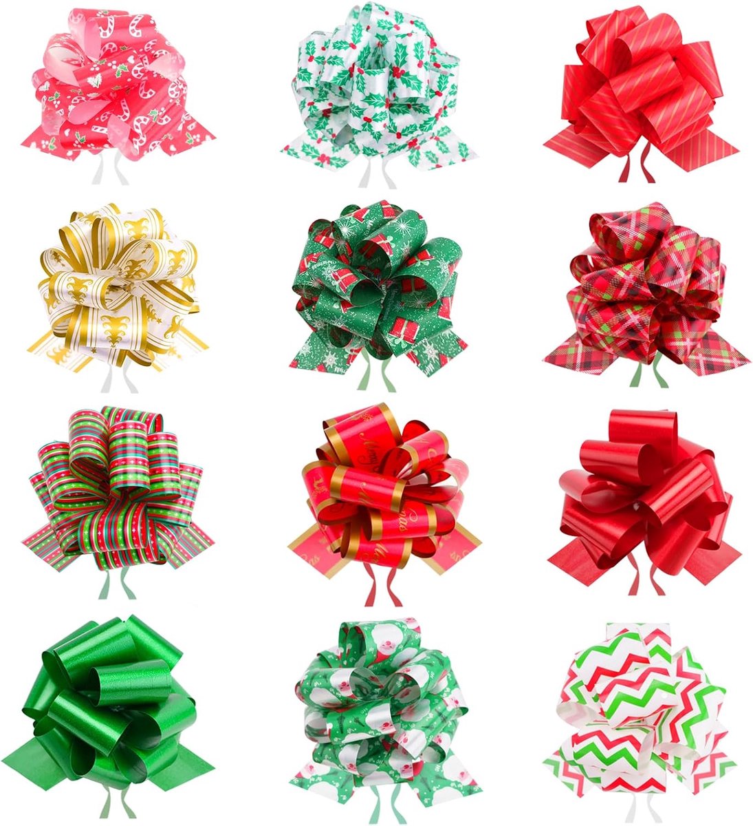 Strikken voor geschenkverpakkingen: strikken, zelftrekkende strikken, grote decoratieve strikken voor kerstcadeaus, bruiloften, feesten, autodecoraties