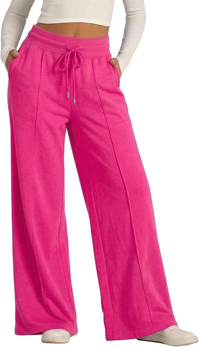 Sportbroek voor dames, joggingbroek, recht, casual, effen, met zakken, vrijetijdsbroek voor hardlopen, fitness, training, yoga (meerkleurig, S-XXL)