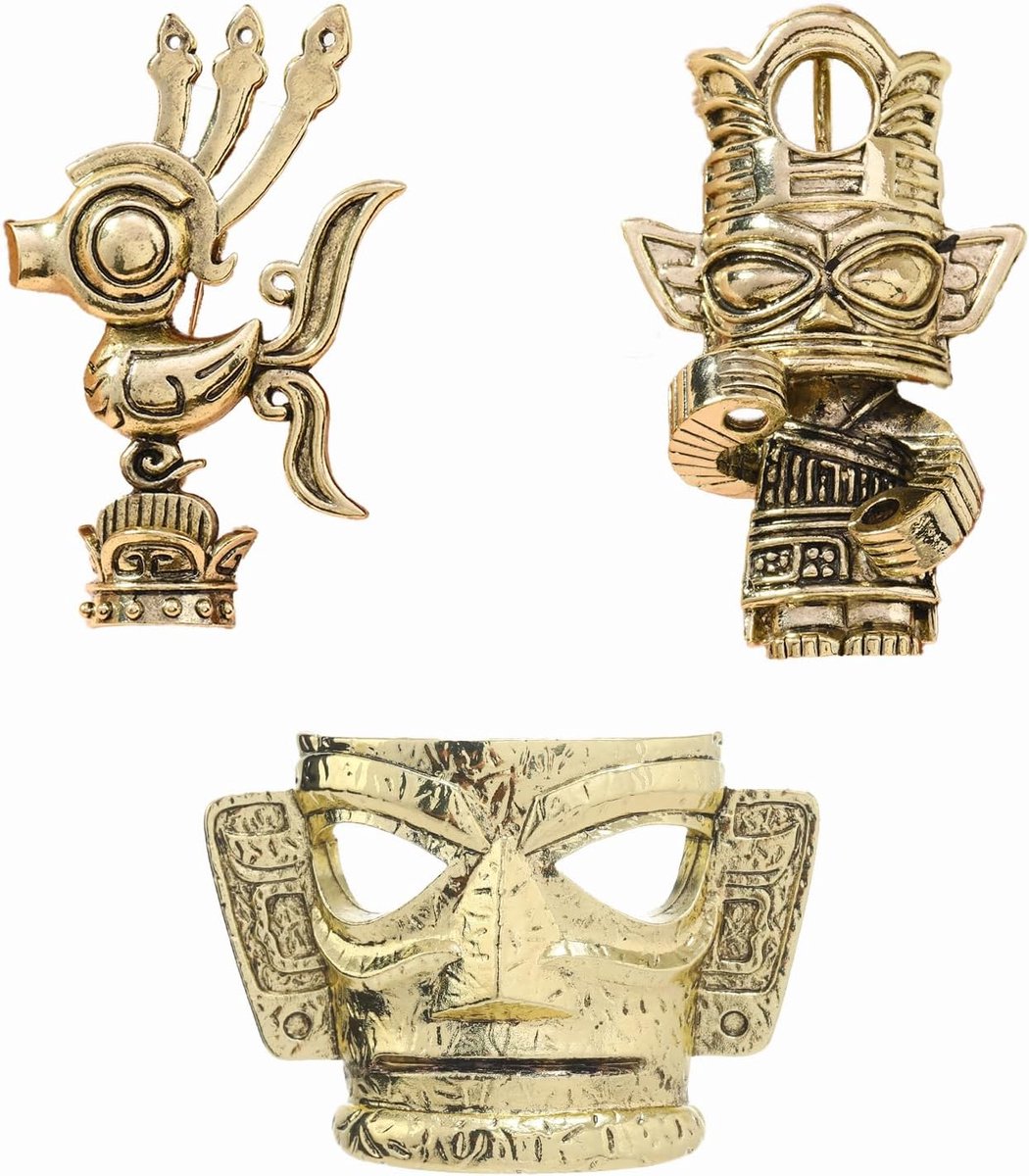 3 Stuks Creatieve Eenvoudige Broche, Designer Broche voor Mannen, Vintage Gouden Broche voor Dames, Geschikt om te Combineren met Jassen, Pakken, Tassen(Goud)