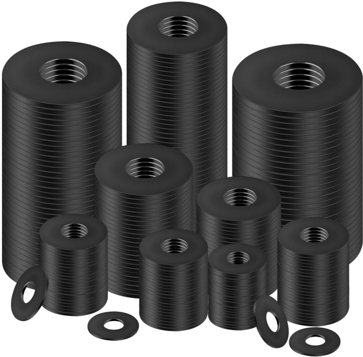 60 stuks sluitring zwart M12 x 20 mm roestvrij staal sluitring zwart voor reparaties in het huishouden schroeven bouten moeren