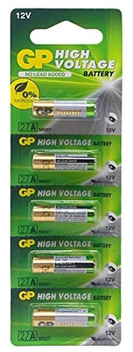 Alkaline 12V Batterij 5 Stuks - GP 27A MN27