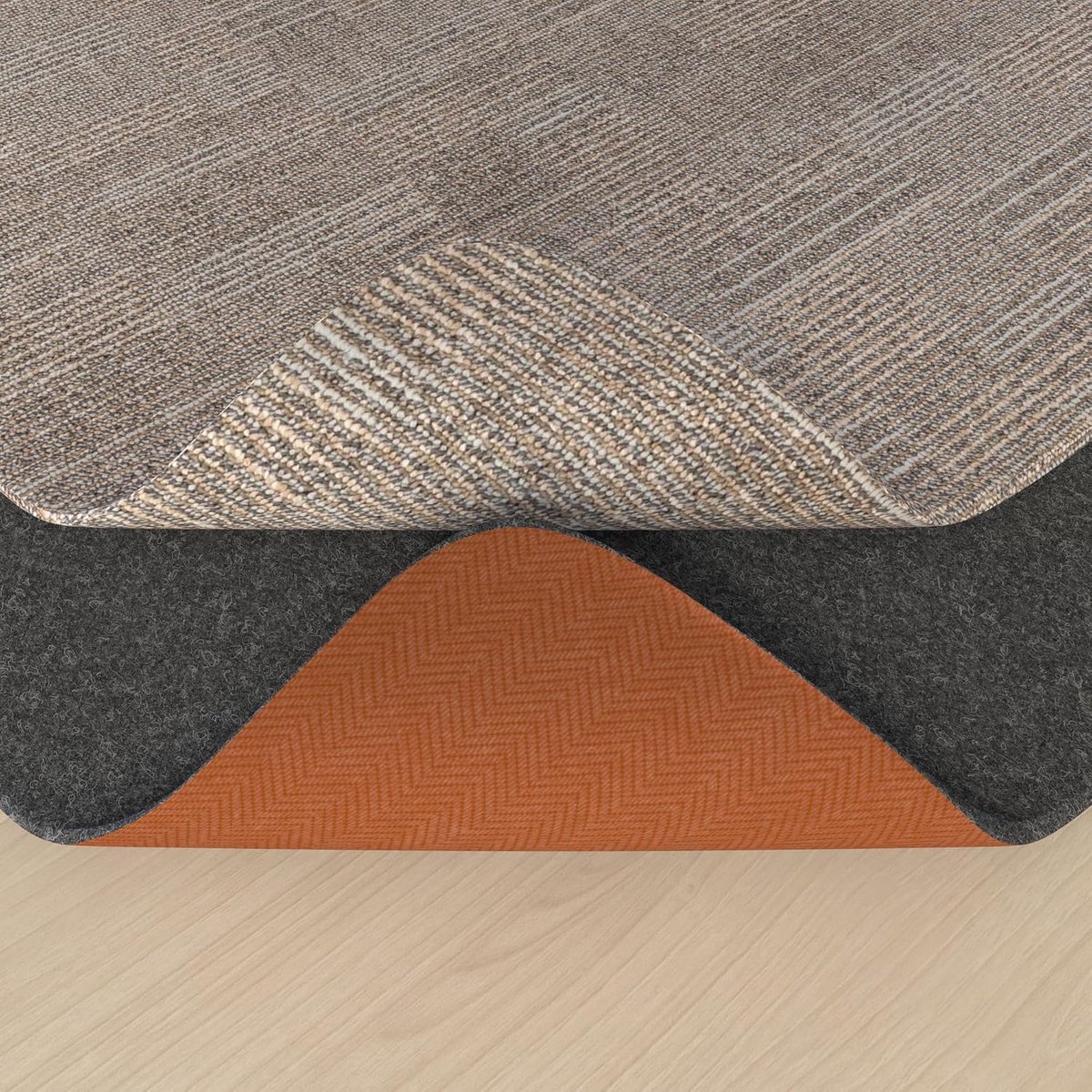140x200cm Vilten tapijtonderlegger, antislip ondertapijt met rubberen achterkant, beschermende bekleding onder het tapijt, geschikt voor hardhouten vloeren, houdt tapijten op hun plaats, zacht en