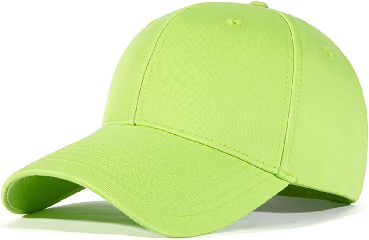 Honkbalpet, uniseks, outdoor, hardlopen, baseball, pet, katoen, baseball, pet, volwassenen, casual, pure kleur, baseboard, baseballpet, voor dames en heren., lichtgroen, 56/58 cm