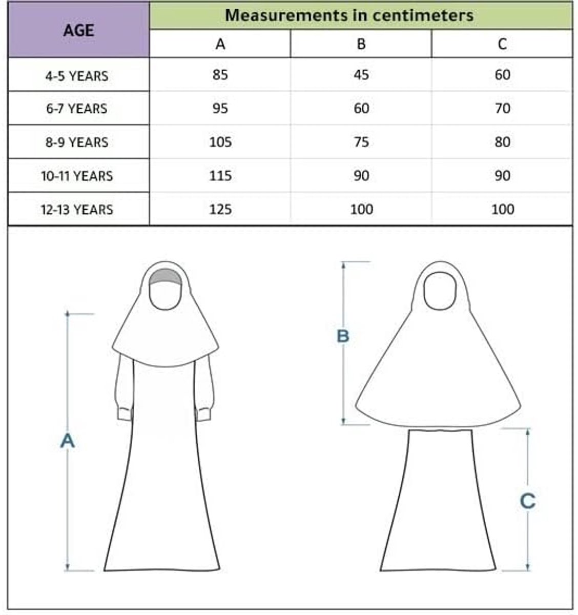Gebed kleding kinderen islamitische kleding 4-delige set gebed kleding rok jurk met een hoofddoek, gebed mat, tas en een rozenkrans cadeau vlinder gedrukt