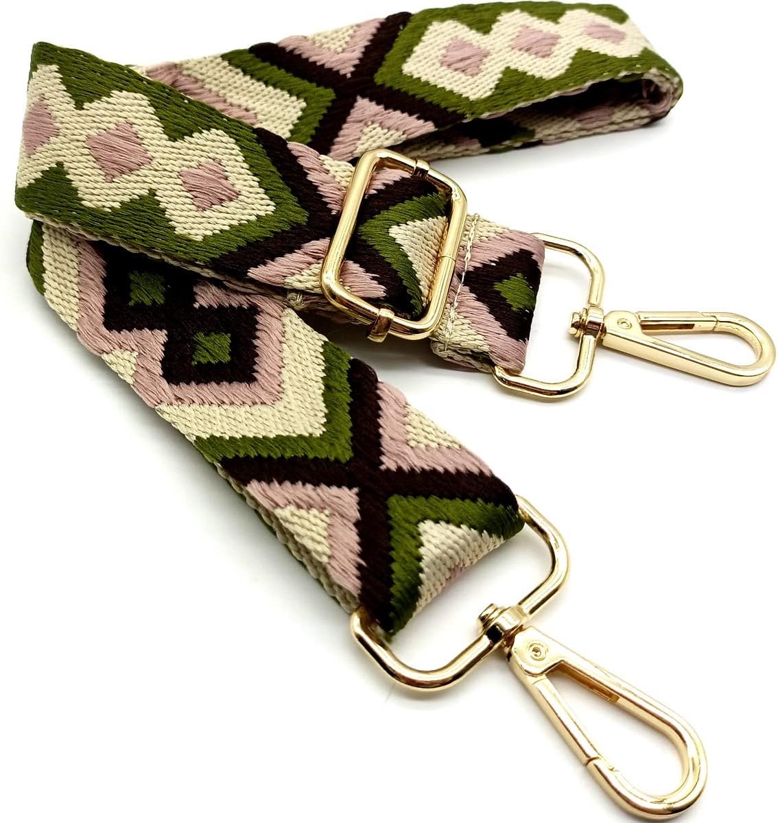 Schouderriem voor tassen, groen, tasriemen om te wisselen, brede tasriem met karabijnhaak, goud, 80-140 cm, draagriem, tas voor dames, schoudertassen, moderne handtas, 3,8 cm, 29