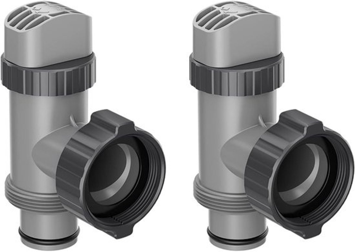 Zwemband Ventielen - Zwembad Onderdelen - Waterstroom Regelen - Complete Set - 2 stuks - Grijs