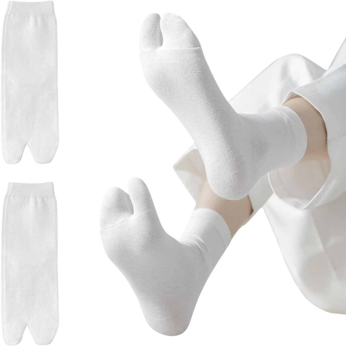 Sokken voor vrouwen, Split Two Toe Tabi Flip Flop Sokken Zacht Katoen Elastische Japanse Sandaal Slipper