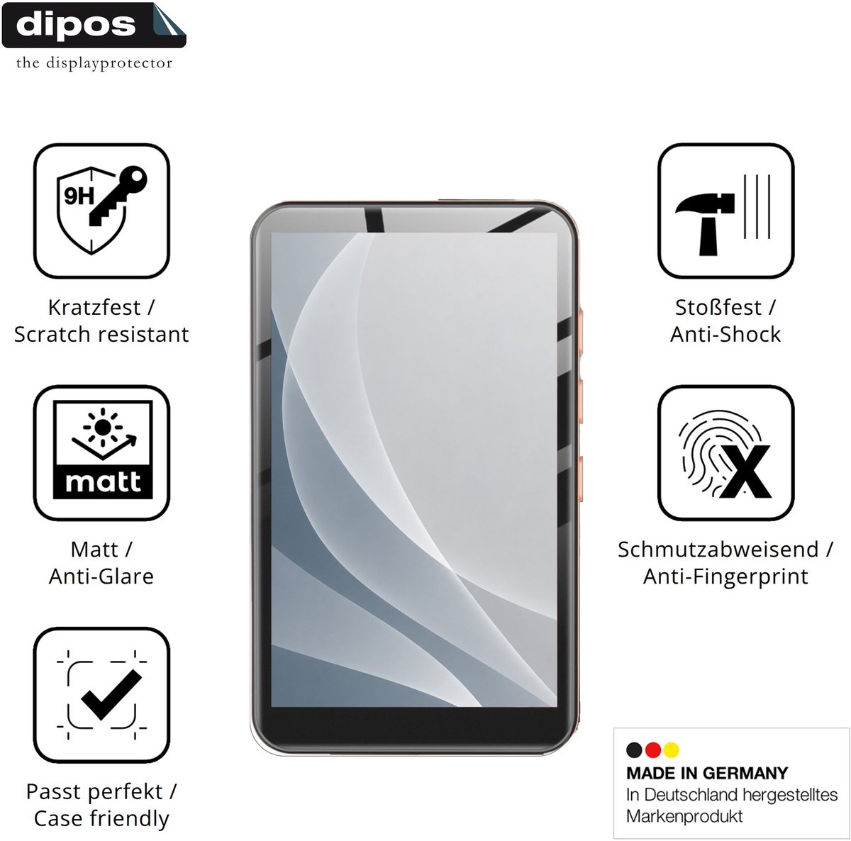 dipos – 2x Matte Pantserfolie geschikt voor Fanvace EU-K11 | 9H Screenprotector