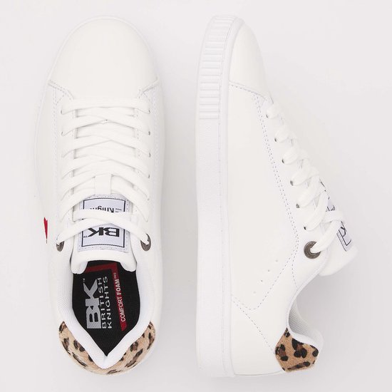 British Knights - Mist Dames sneakers laag - Maat 36 - Wit - Panterprint - Hart - Vrouwen schoenen