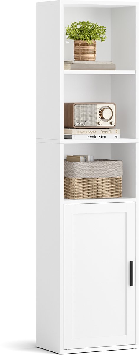 Boekenkast - Staand met Meerdere Ebenen - Wolkwit - 24 x 31,8 x 145,9 cm