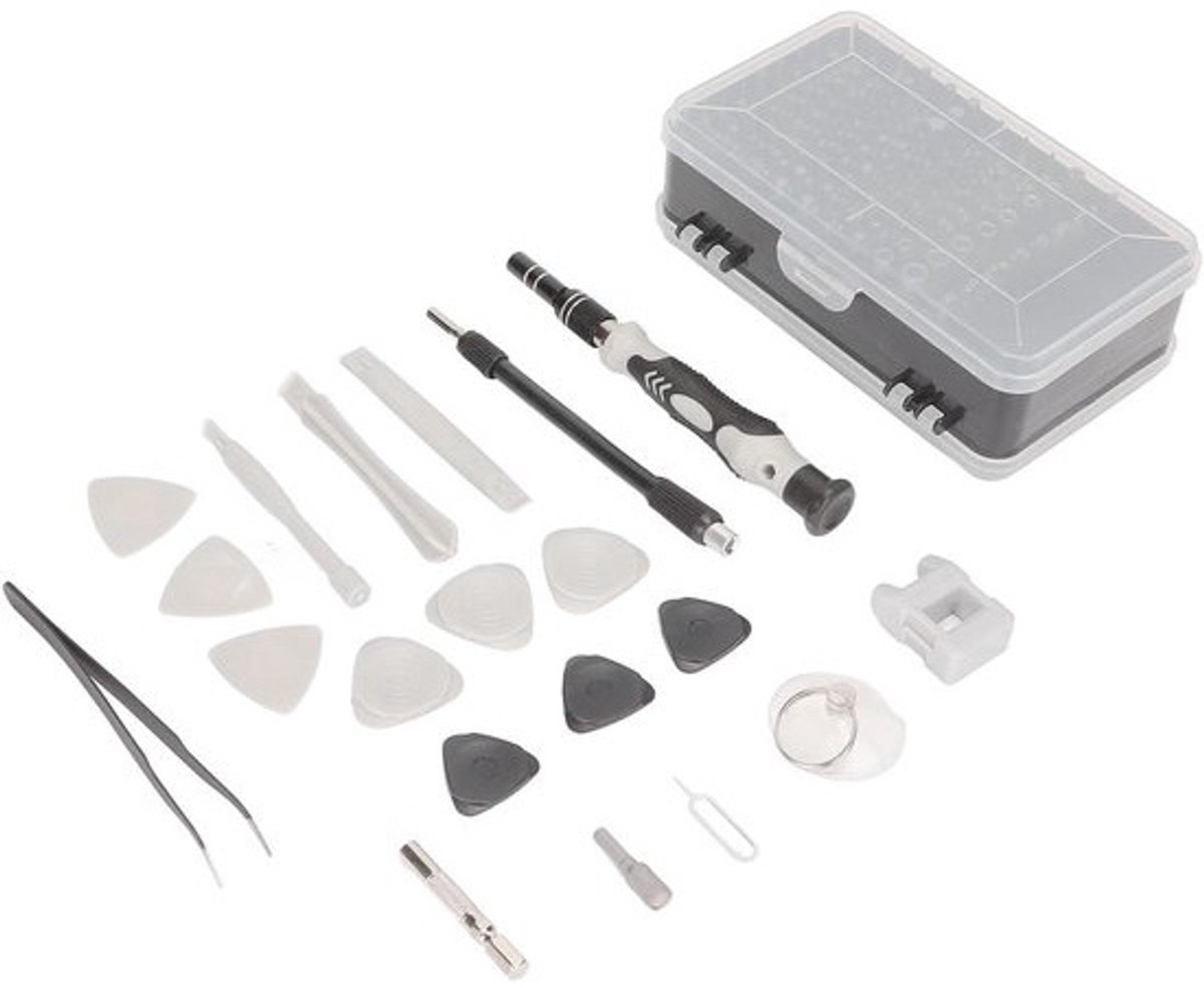 Allecta - Precisieschroevendraaierset met magnetisch zuigontwerp en verstelbare lengte - DIY reparatieset voor computer, bril, pc, telefoon, horloge, camera - 135 stuks.