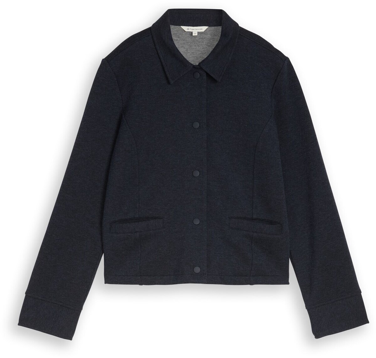 Tom Tailor - Regular fit piqué jasje - Maat XL - blue melange pique