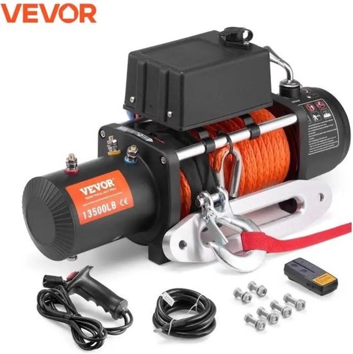 Elektrische Lier - Elektrische Auto Lier - Lier - Trek Lier - 6123 KG - Met Afstandsbediening - 6.6PK - 25M Touw