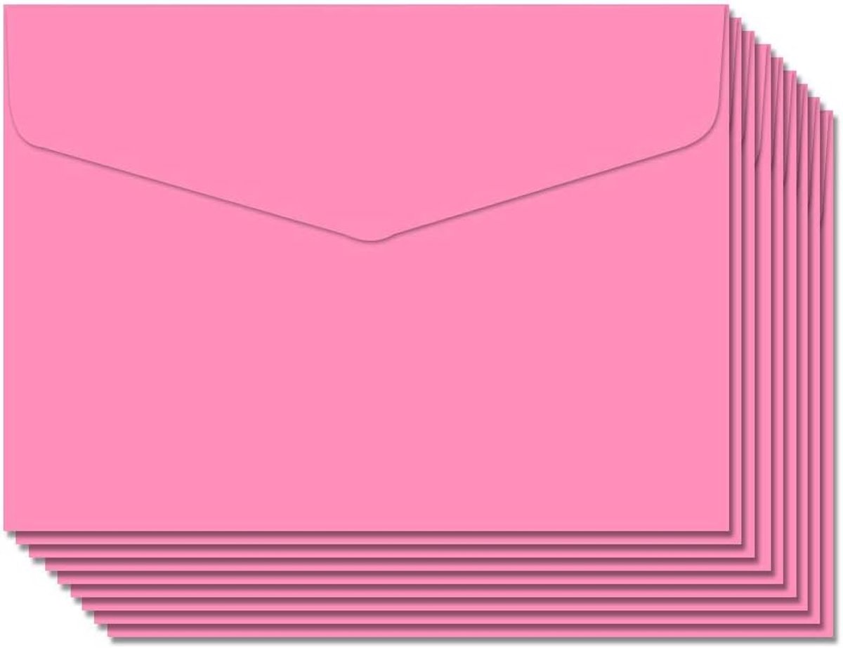 50 stuks kleine enveloppen, mini-enveloppen, 115 x 82 mm, voor verjaardagsfeestjes, uitnodigingskaarten, roze