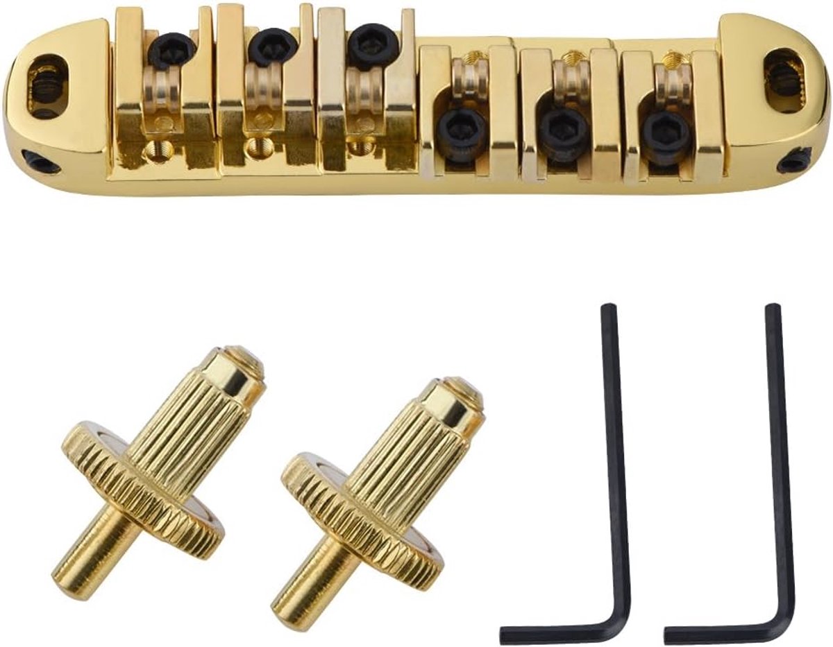 Roller Zadel Brug Legering 6-String Gitaar Brug met Studs Moersleutel Vervangend Onderdeel voor LP Stijl Elektrische Gitaar