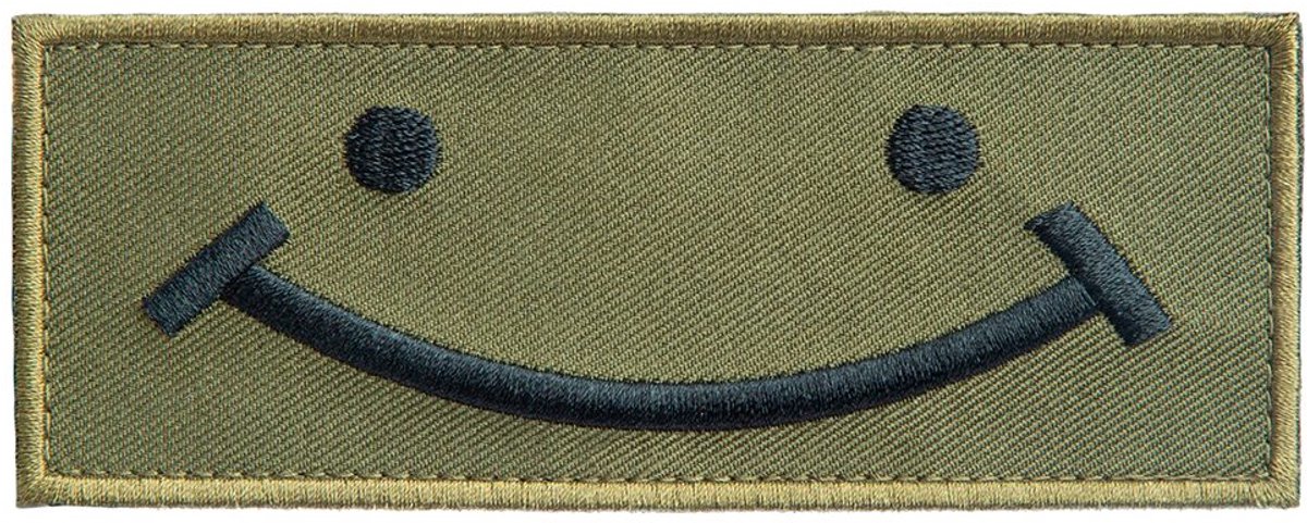 Savotta Happy Patch Groen - klittenband morale patch smiley