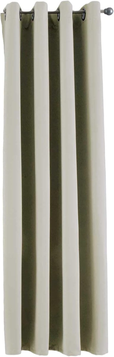 Ondoorzichtig "Newyork" beige H x B 160 x 140 cm, 1-pack thermo-gordijn, verduisteringsgordijn, verduisteringsgordijn, inslagringen, geluidsisolerend, Öko-Tex-standaard, 201920600