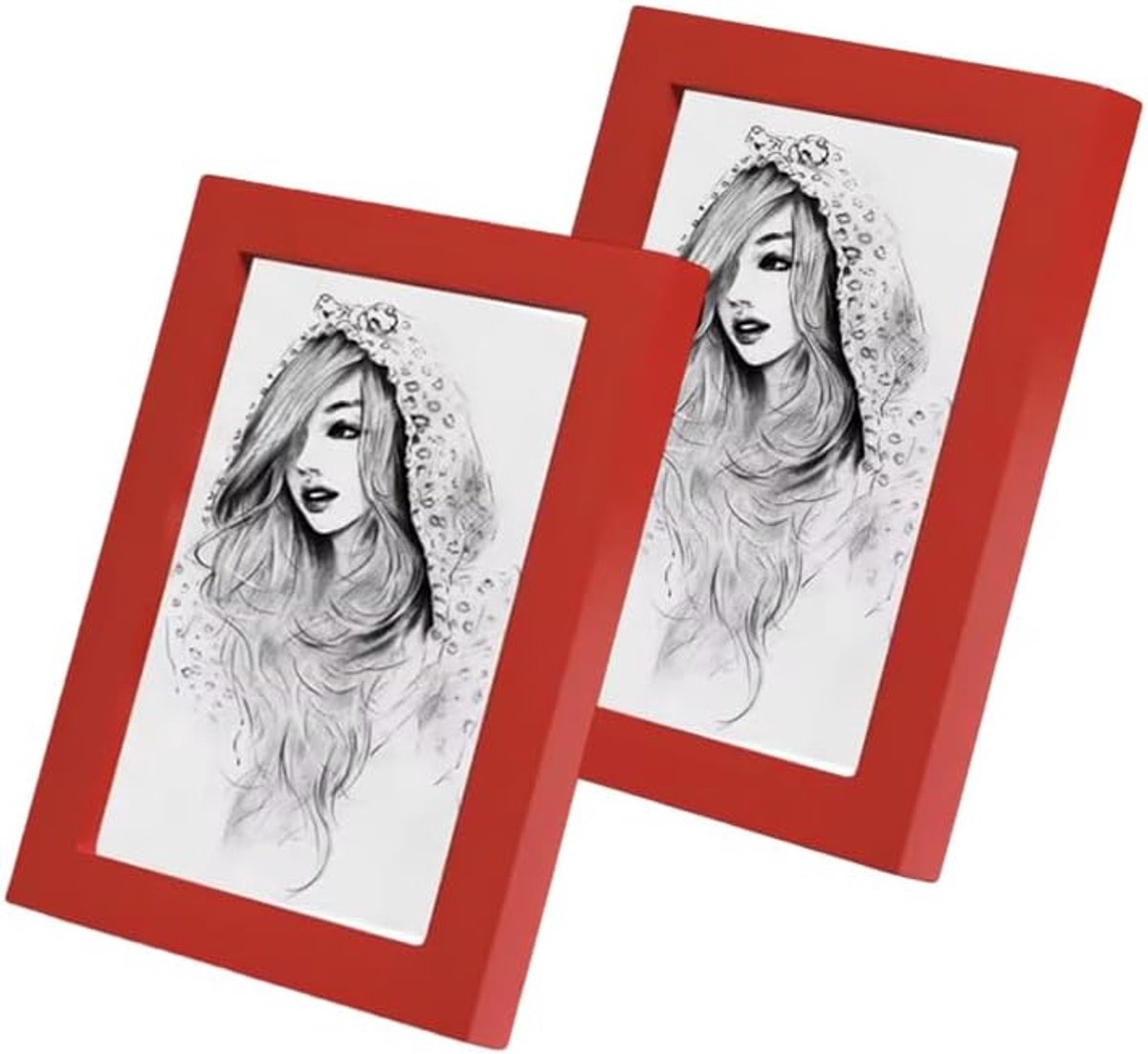 Lijsten A4 Rood (set van 2) - Rustieke boerderij houten lijst -Zonder mat fotolijsten, muurgalerij fotolijst voor tafelblad en wandweergave (rood-8,2x11,7 inch)