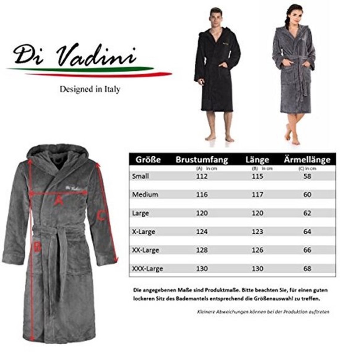 Unisex Badjas met Capuchon - Ochtendjas voor Heren en Dames in Maten XXS - 5XL