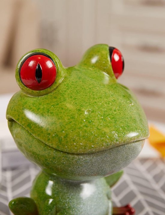 Dish Cookie Jar Kikker Beeldje Sculptuur Moderne Decor Geschenken Polyresin Standbeeld Groen 8 inch — afbeelding 5
