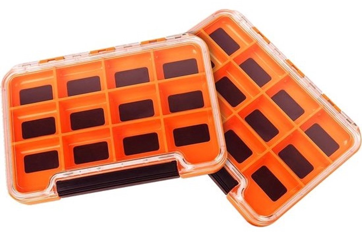 Multifunctionele waterdichte vissersbox met duidelijke deksel - 12 compartimenten en magnetische opslag - Voor vissersaccessoires