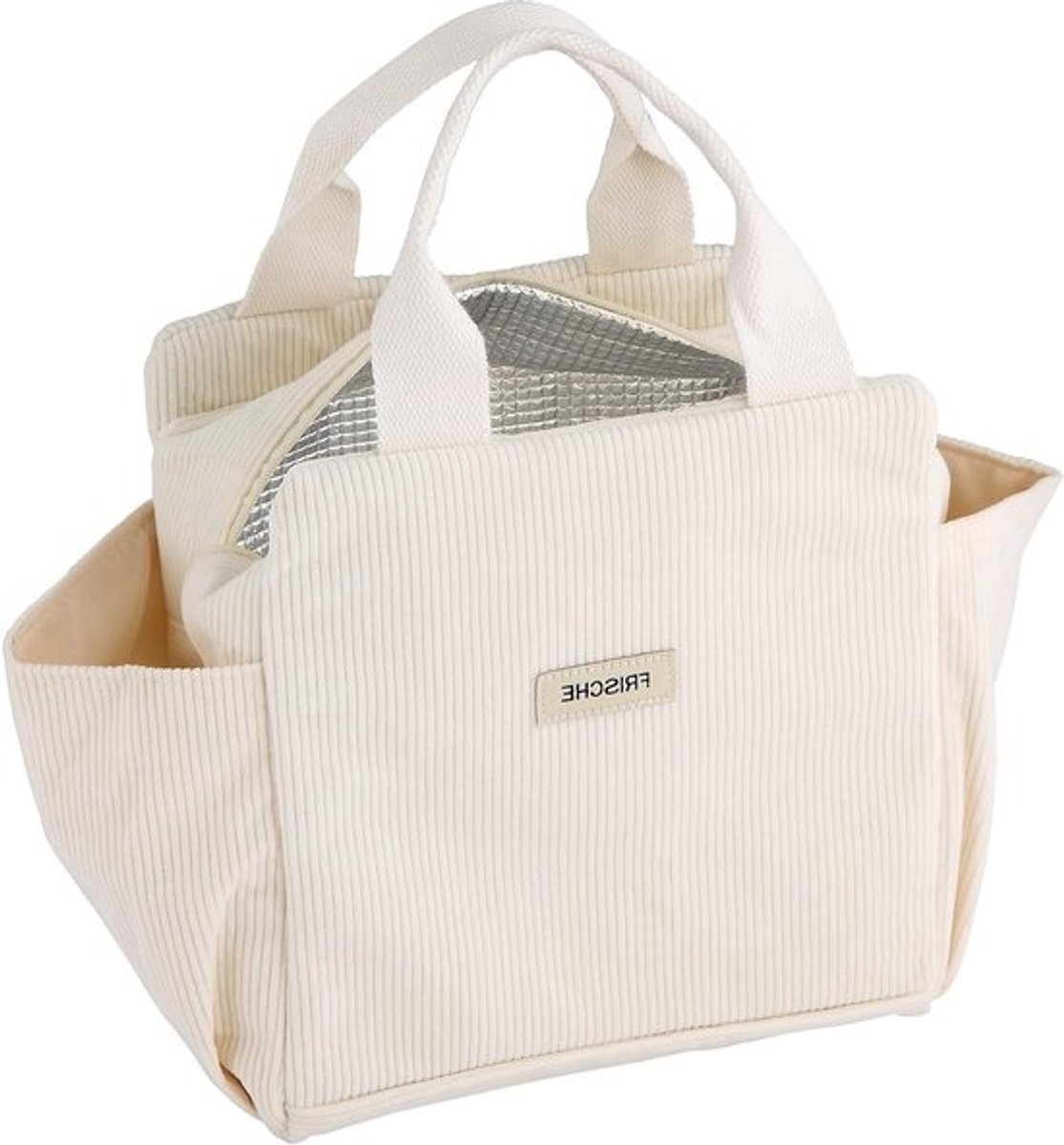 Isolerende koeltas van corduroy, 12 L - Met aluminiumfolie, waterdicht en vuilafstotend - Voor werk, school, picknick en reizen