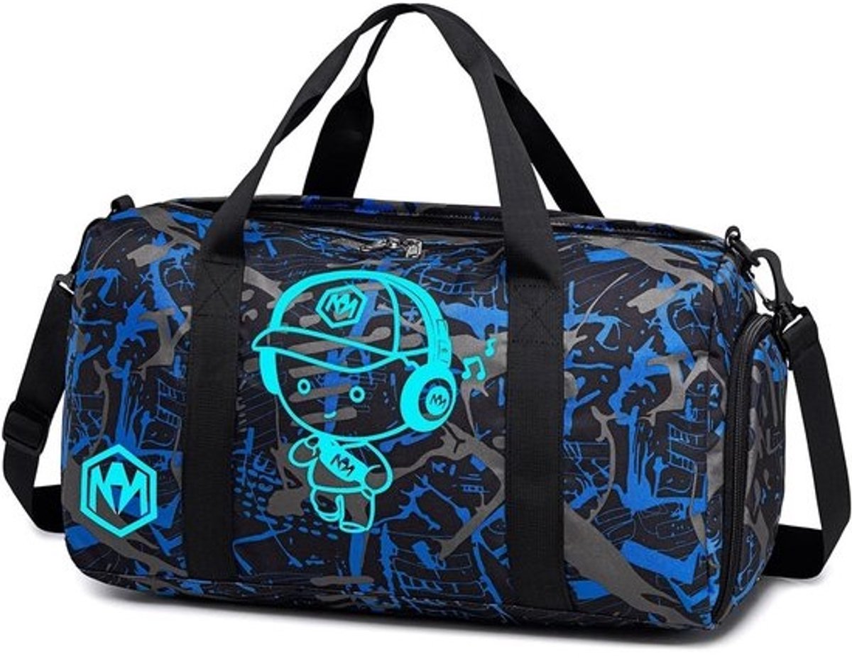 Kindersporttas met Schoen- en Natvak, Ideaal voor Zwemmen, Fitness en Reizen, 46 Liter, 45 cm x 22 cm x 23 cm