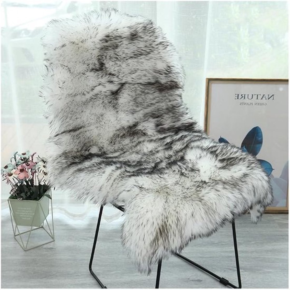 Zachte fluffy schapenvacht tapijt 60 x 180 cm - Langharig faux bont