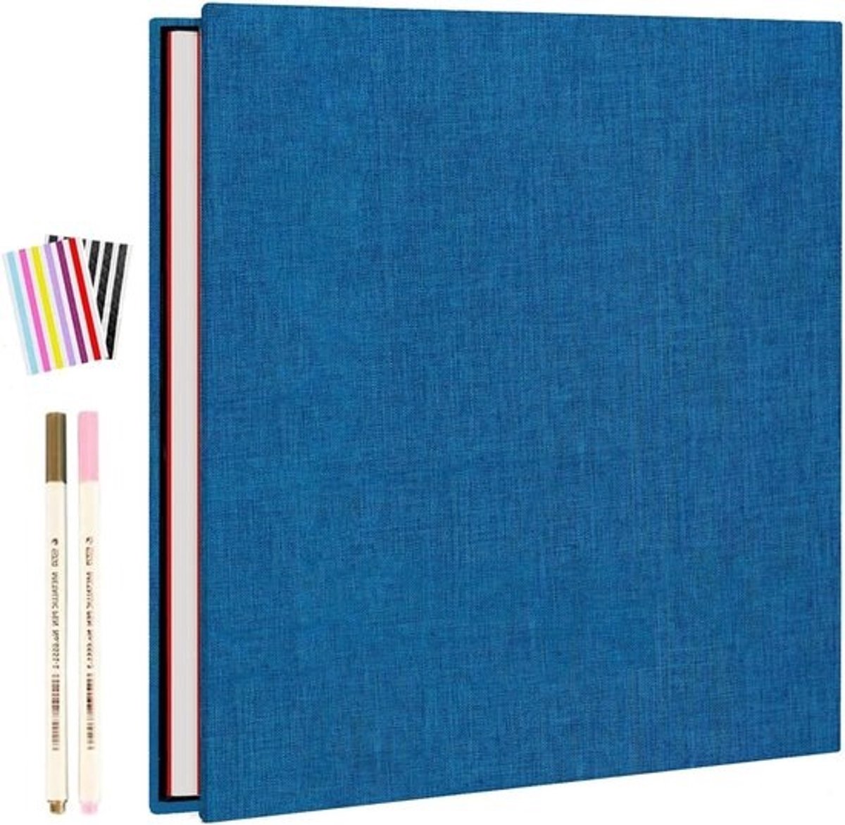 Zelfklevend Fotoalbum Scrapbook met Linnen Hardcover - 20 Bladen voor DIY Herinneringen aan Baby, Huwelijk en Familie - Blauw (28x27cm)