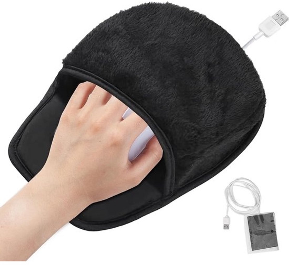 USB-verwarmde muismat voor koude handen - Handverwarming, draagbaar bureauaccessoire